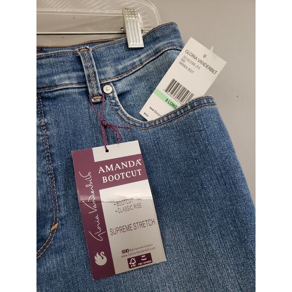 NEW 8 LONG - Gloria Vanderbilt Amanda Bootcut Jeans Tall Classic Rise - Picture 3 of 6